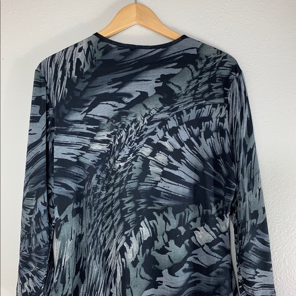 Lundstrom Collection Gray Stretch Floral Blouse L - Picture 4 of 5